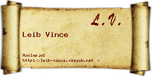 Leib Vince névjegykártya